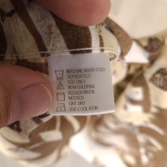 Marquis Shirt Mens XL Brown Beige White Button Down Retro Designer - Picture 7 of 15